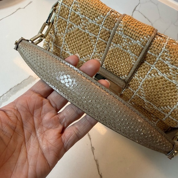 Dior Limited Edition Miss Dior Flap Bag Woven Tweed & Python Snakeskin Trim - Picture 7 of 16